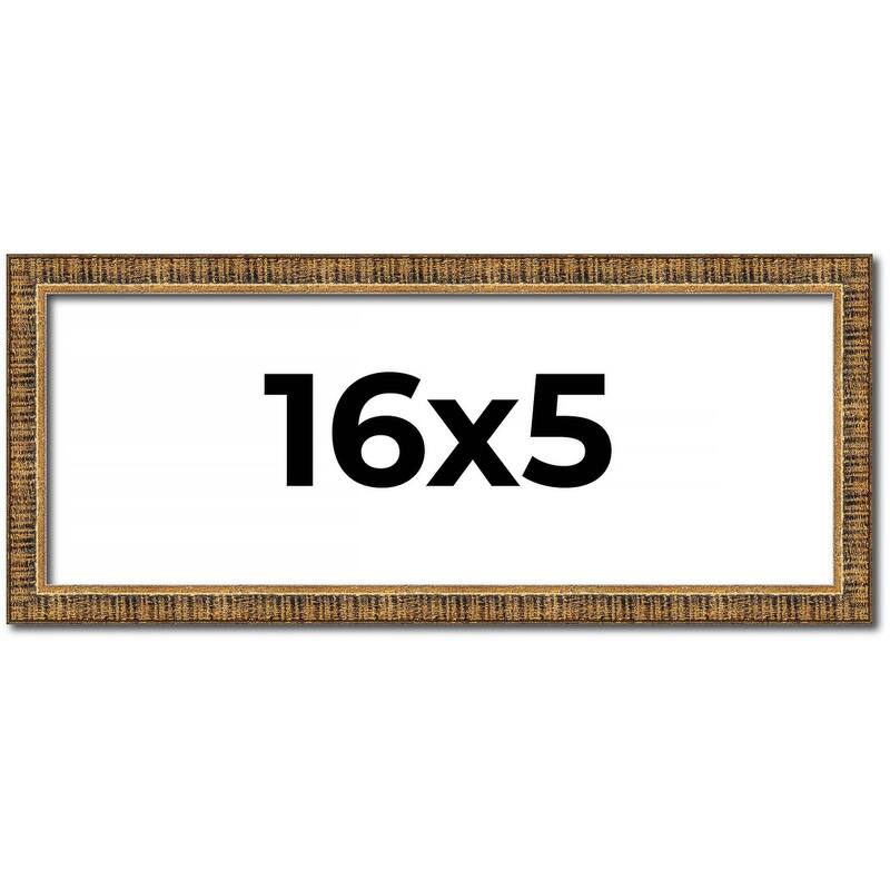 16x5 IN Frame Gold Kingsley Distressed Solid Wood Picture Frame Width