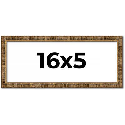 16x5 IN Frame Gold Kingsley Distressed Solid Wood Picture Frame Width