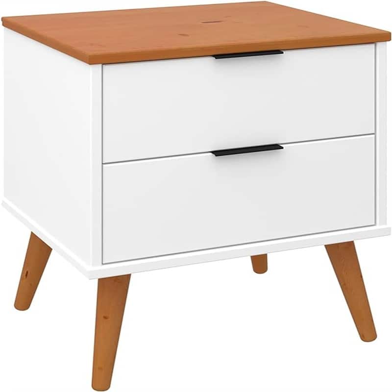Solid Wood Nightstand with Drawers