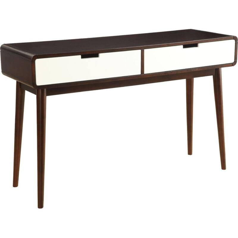 47" Rectangular Wood Console Table with Storage Modern Walnut Hall Table with Two Drawers - 47"L x 15.75"W x 30"H