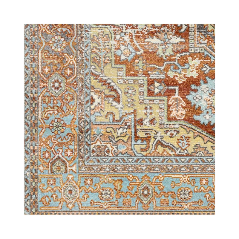 Livabliss Bodrum Updated Traditional Medallion Indoor / OutdoorArea Rug