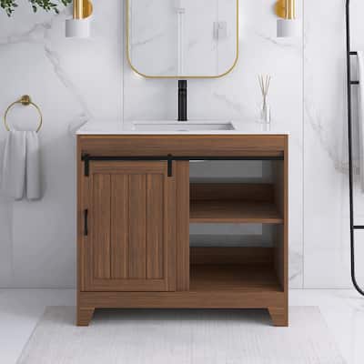 36" Freestanding Bathroom Vanity with Ceramic Sink - 35.83'' x 18.9'' x 33.46''