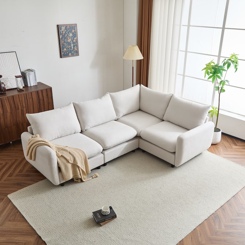 Christopher Knight Home - Evelyn Modern Modular Upholstery L-Shaped Sectional Sofa