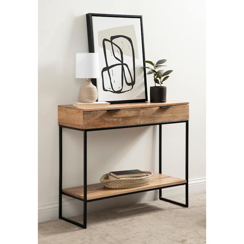 Kate and Laurel Malone Wood and Metal Console Table