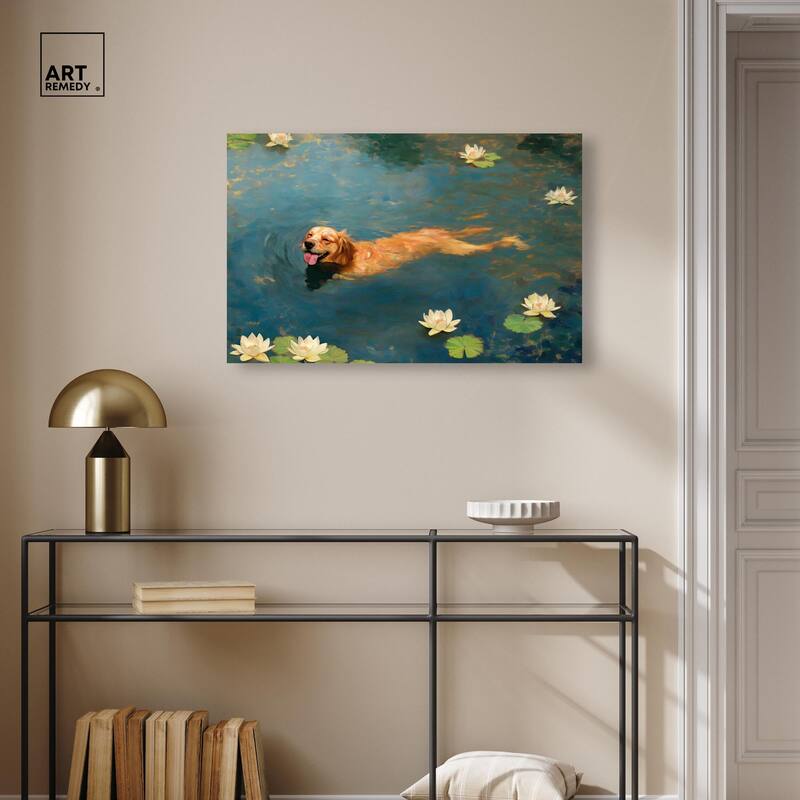 Pond Pup II Canvas by Art Remedy, Gallery Wrapped