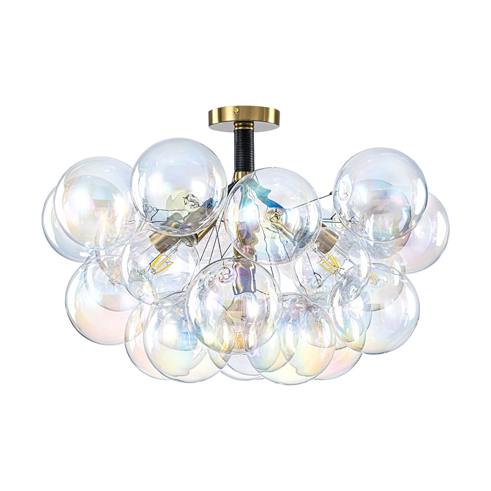 Modern Pearlescent Bubble Glass Semi Flush Mount Light 24.8 in