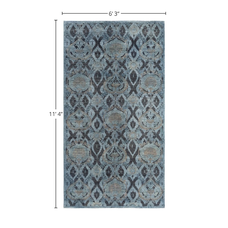 Overdyed, One-of-a-Kind Hand-Knotted Area Rug - Gray - 6' 3" x 11' 4"