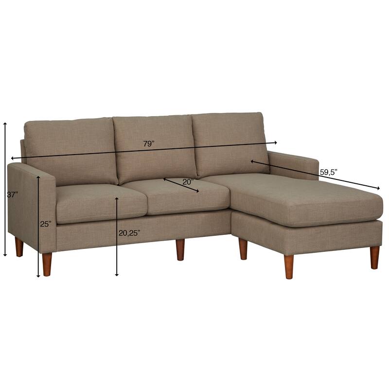 Lifestorey Lee Sofa with Reversible Chaise