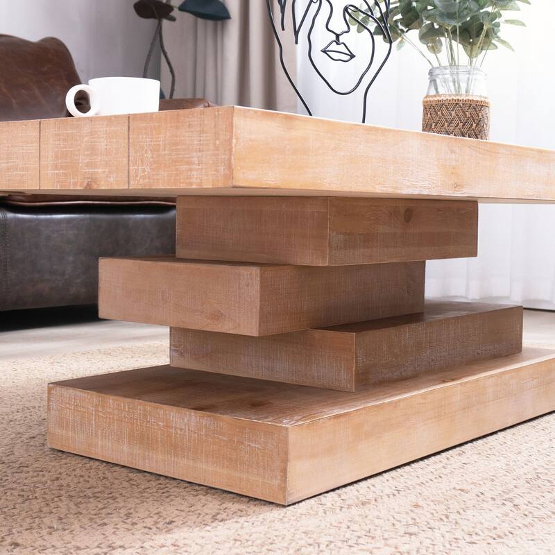 Modern Rustic Wood Coffee Table