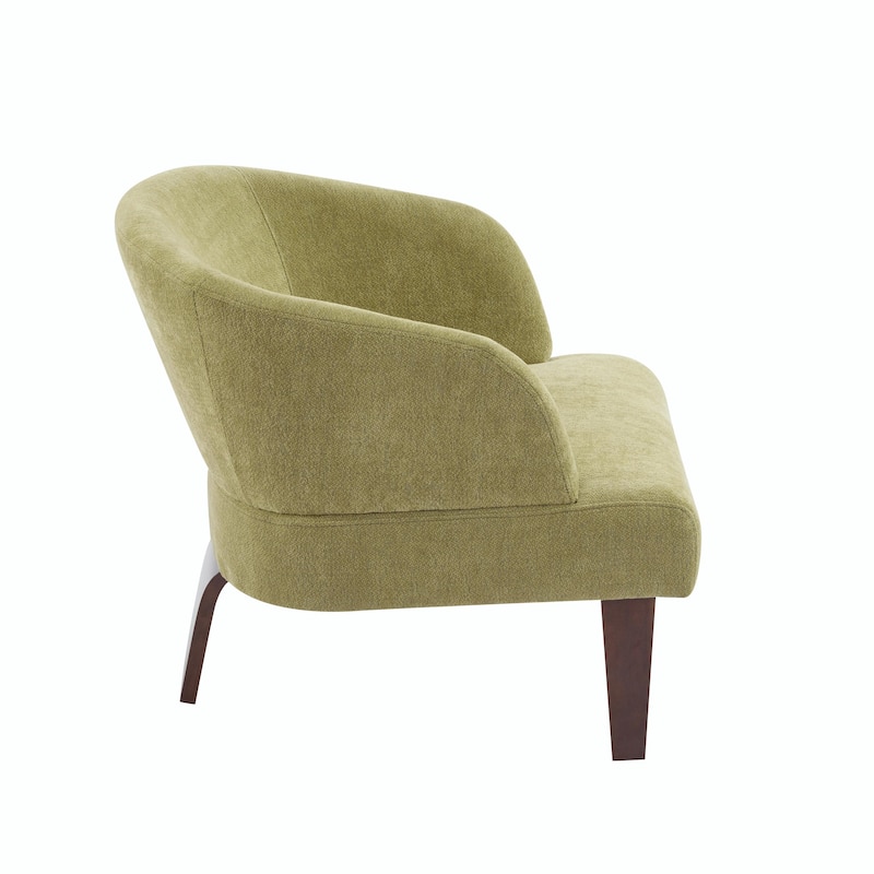 Modern Accent Chair with Round Back & Wooden Legs