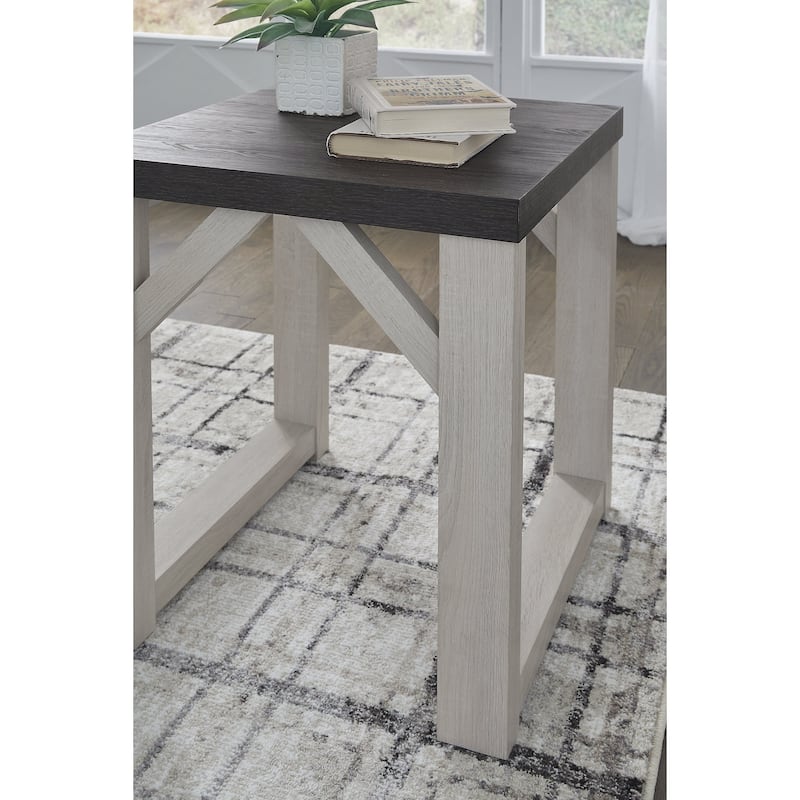 Signature Design by Ashley Dorrinson Antique White Table (Set of 3) - 48"W x 24"D x 17"H