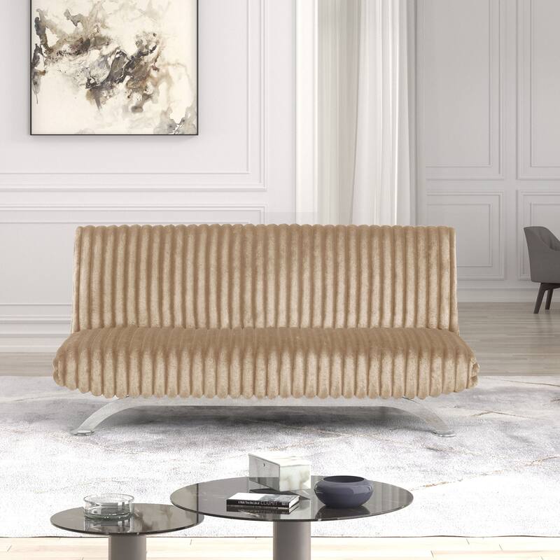 Furniture of America Draper II Modern Chenille Channel Tufted Fabric Futon Sofa Bed