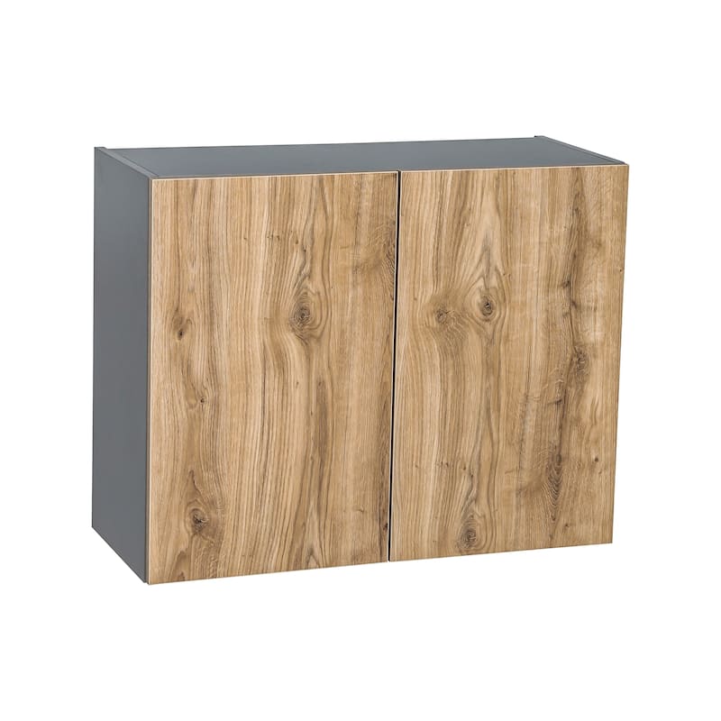 30" x 24" Wall Cabinet-Double Door-Grey - 30 x 24 x 12 - Brown