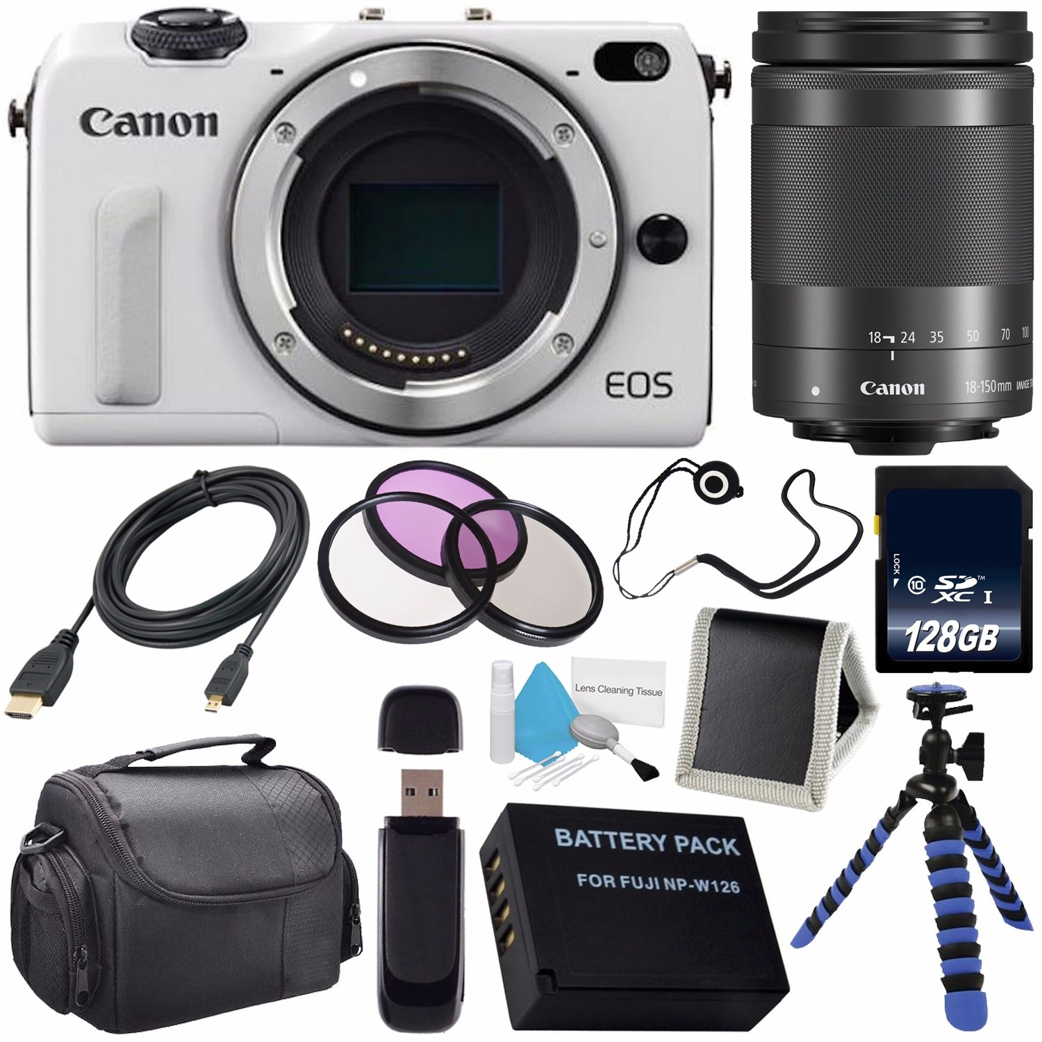Canon Eos M3 Mark Iii 24 2 Mp Mirrorless Camera International Model No Warranty White Canon Ef M 18 150 Stm Lens Bundle Overstock