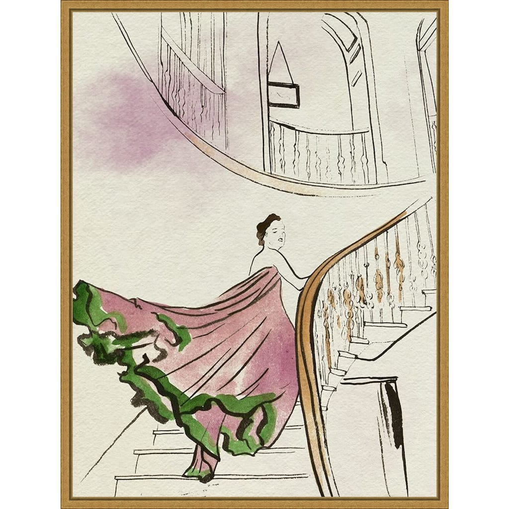 Back Glance I by Melissa Wang Framed Canvas Wall Art Print - Sylvie Gold