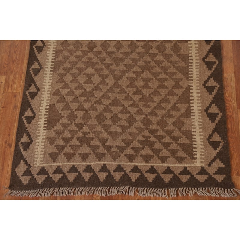 Reversible Kilim Area Rug Flat-weave Wool Carpet - 3'4" x 5'2"