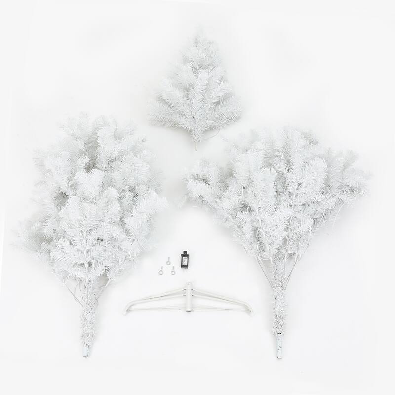 Pre-Lit LED 7ft White Artificial Christmas Tree with Metal Stand - 84" H x 42" Diameter