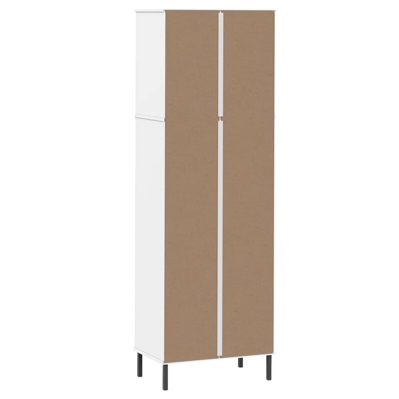 vidaXL Bookshelf Book Cabinet with 2 Drawers Storage Cabinet OSLO Solid Wood - 23.6" x 13.8" x 70.9"