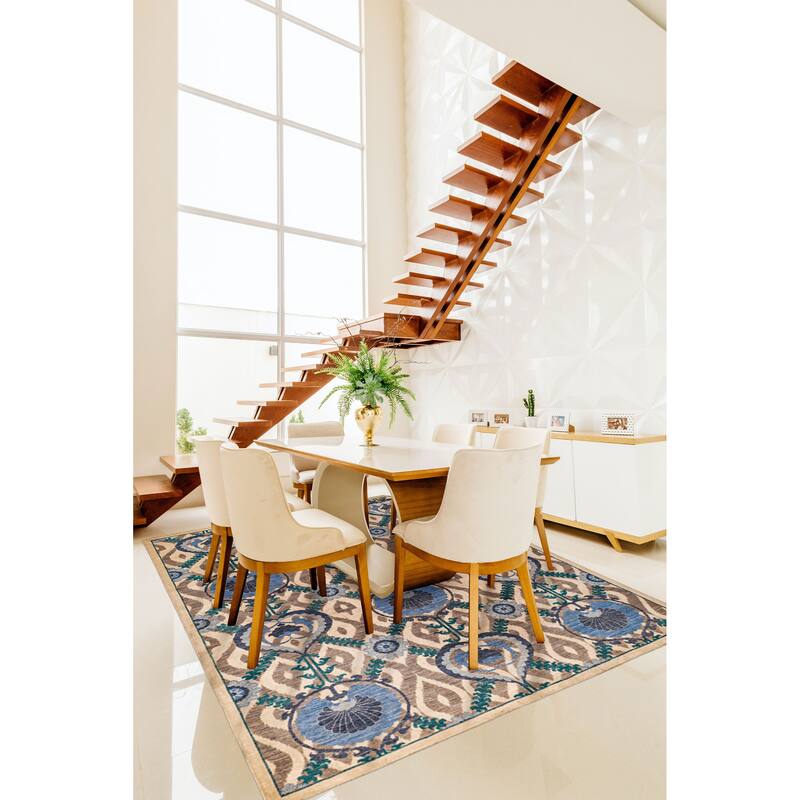 ECARPETGALLERY Hand-knotted Signature Collection Ivory Wool Rug - 8'1 x 10'1