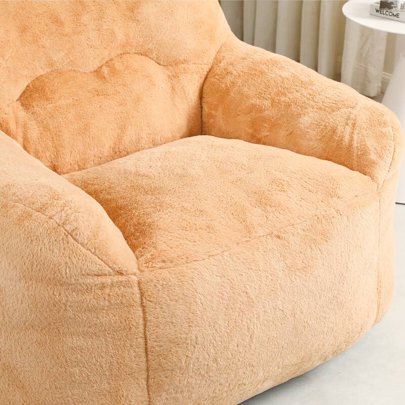 Oversized Memory Foam Bean Bag Chair Lazy Sofa with Armrests and Removable Cover for Living Room Bedroom