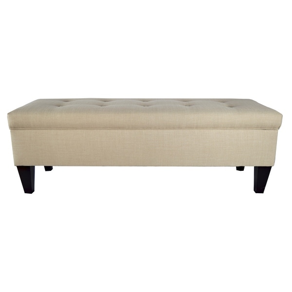 Long storage outlet ottoman