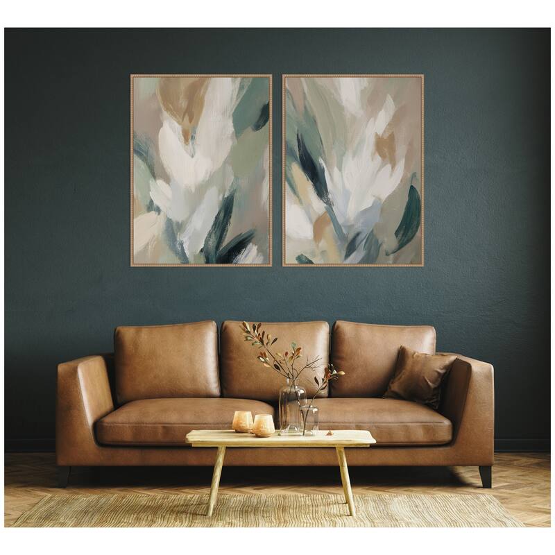 Kate and Laurel Plant Form No. 1 & No. 2 2 Piece Framed Canvas Wall Art Set by Amy Lighthall