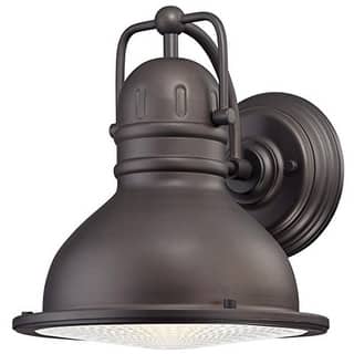 Industrial wall light fixture with rubbed bronze finish