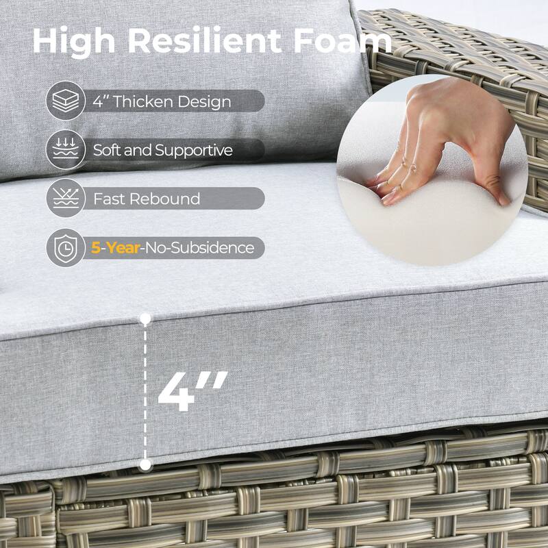 HOOOWOOO 7-piece Patio Furniture Conversation Set with Cushion