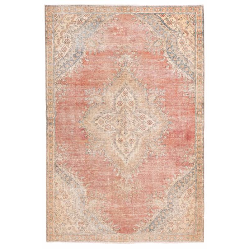 ECARPETGALLERY Hand-knotted Antalya Vintage Dark Copper Wool Rug - 6'1 x 9'2