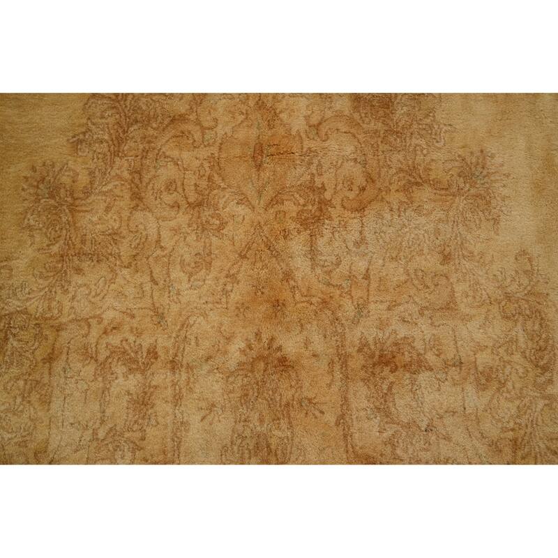 Hand Knotted Oriental 100% Wool Carpet Traditional Floral Yellow & Gold Kerman Area Rug - 20' 8'' X 10' 6''