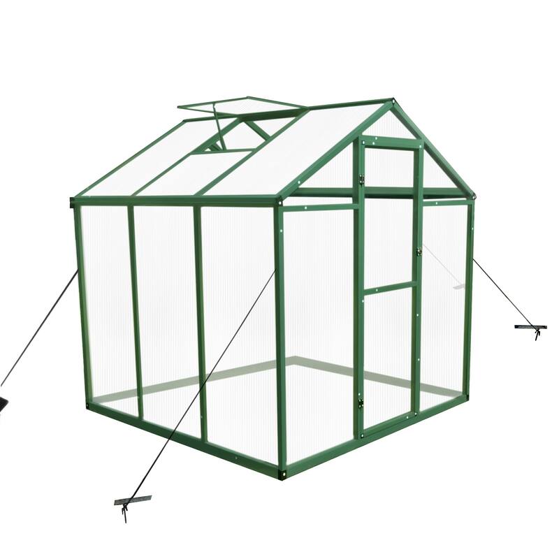 Greenhouse Shed Polycarbonate Plant Shed with UV Protection Garden Shed, Rust-resistant Powder-coated