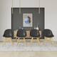 Option Black Side Chairs with Light Wood Finish Legs