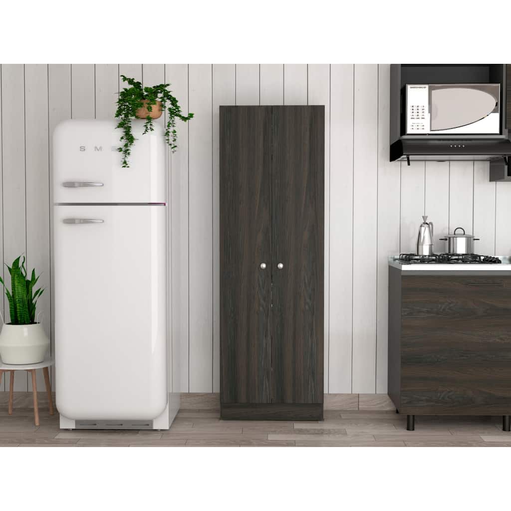 Buxton Rectangle 2-Door Storage Tall Cabinet Carbon