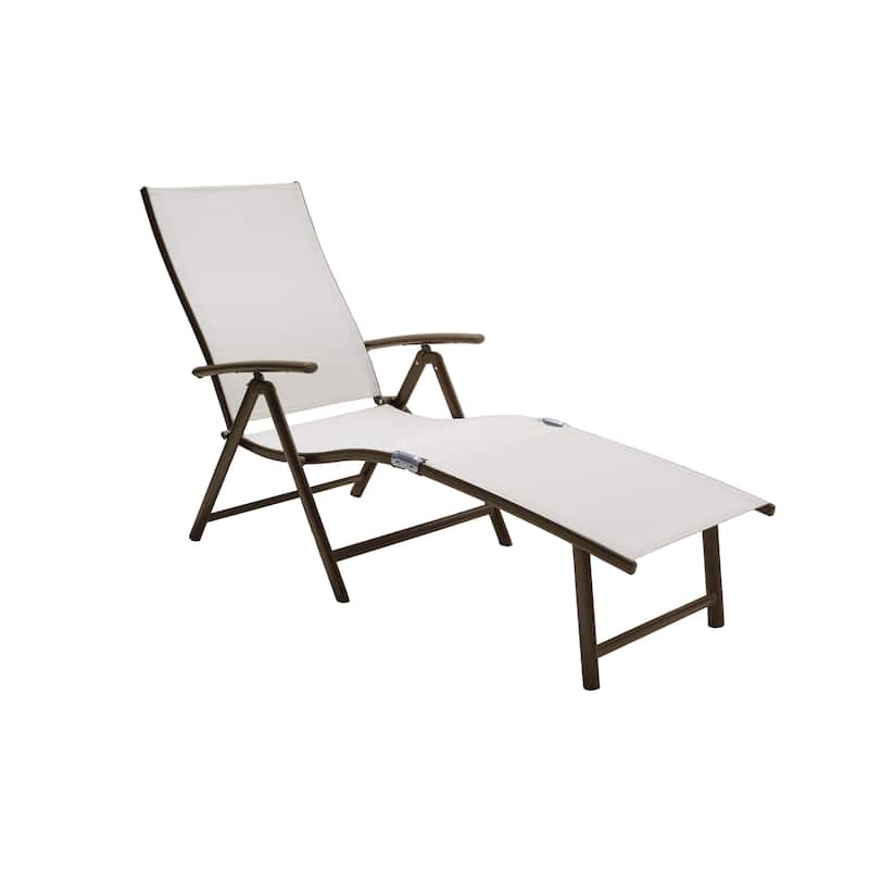 Pellebant Outdoor Folding Adjustable Aluminum Patio Chaise Lounge Chair