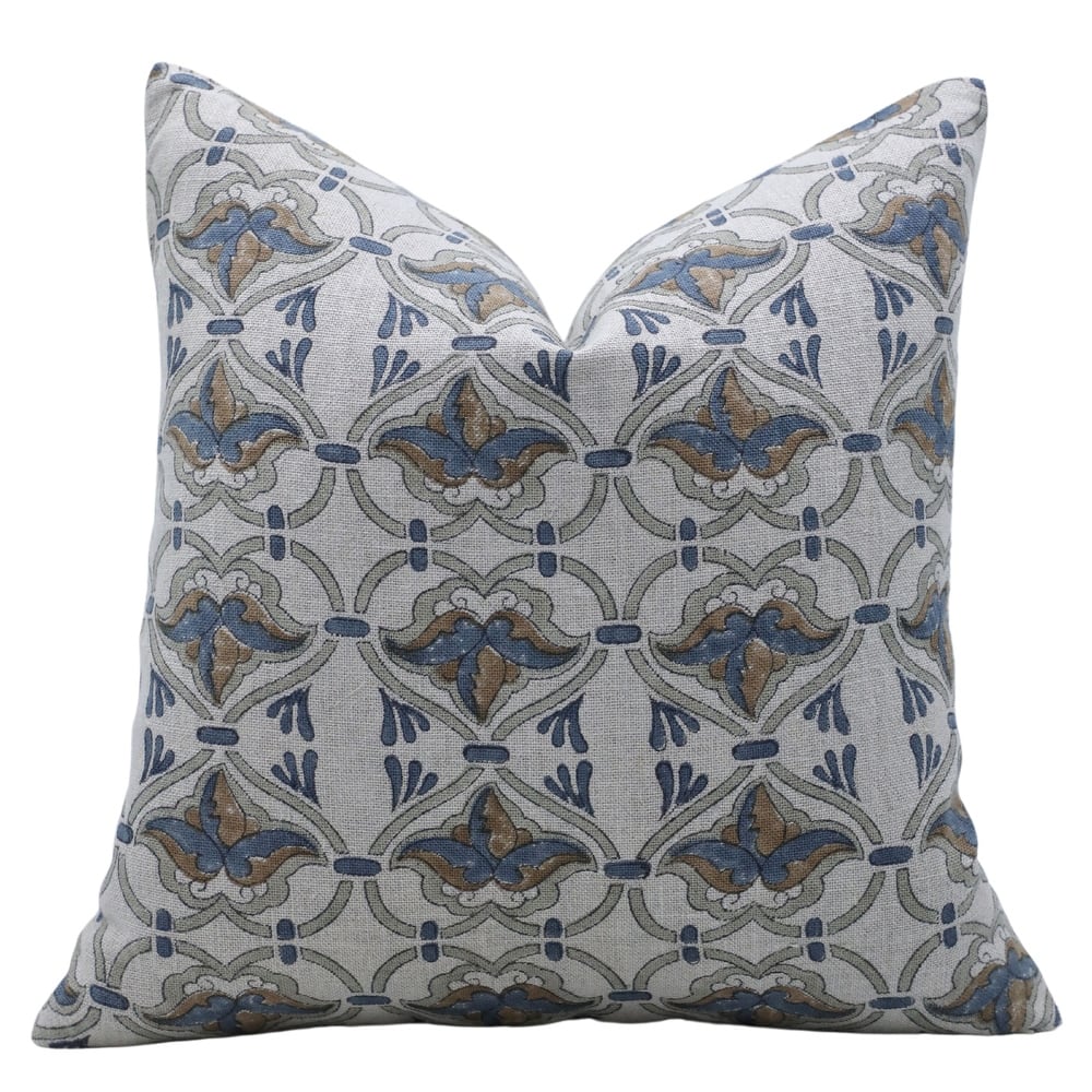 Fabdivine Linen Square Block print pillow Cover