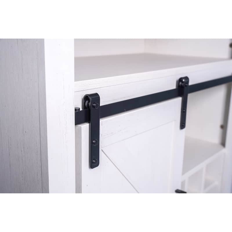 Farmhouse Storage Cabinet with Sliding Barn Door