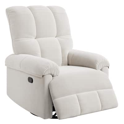 Manual Recliner Chair, Comfy Swivel Rocker Chair for Adults, Ergonomic High Back Silent Nursery Glider