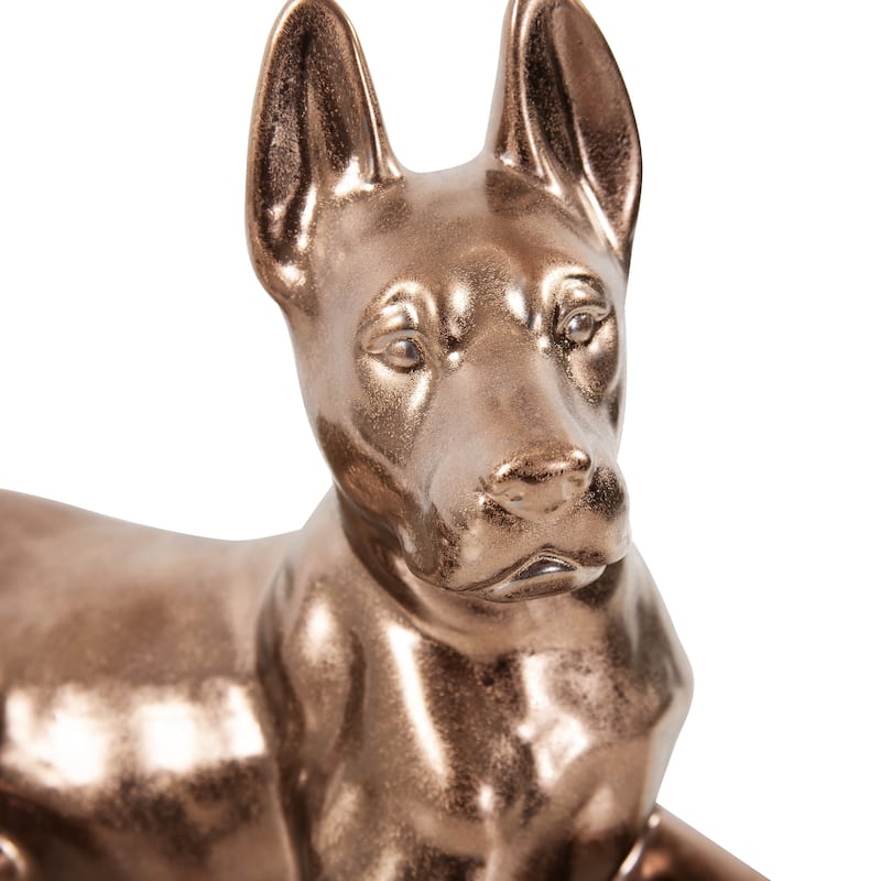 Allan Andrews Antique Brass Ceramic Shepherd Sculpture - 14"W x 9.25"H