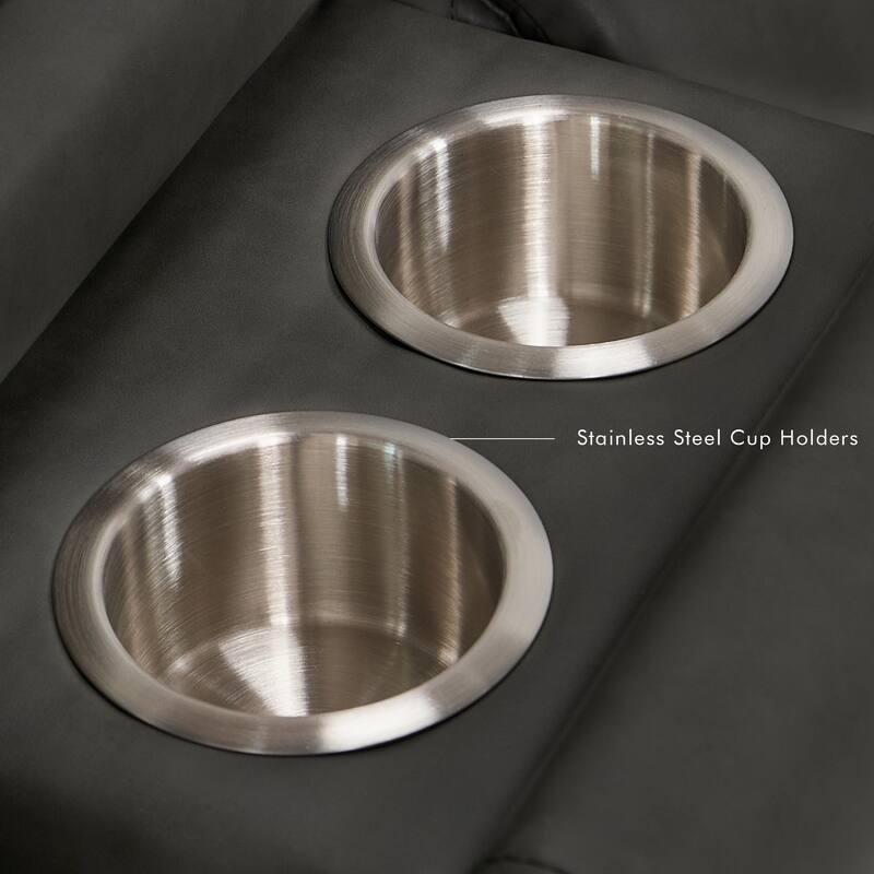 94.5'' W Faux Leather Dual-Power Oversized Width Seat Loveseat with Wireless Charging, Reading Light