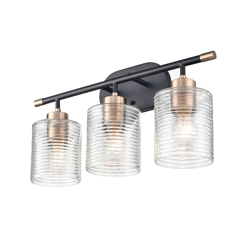 Millennium Lighting Renitta Vanity Light Fixture with Clear Ribbed Glass Shades