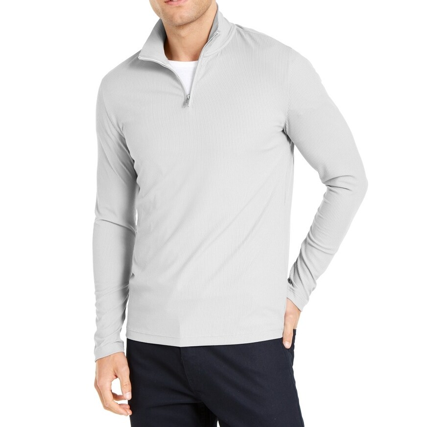 Alfani Mens Argyle 1//4 Zip Knit Sweater