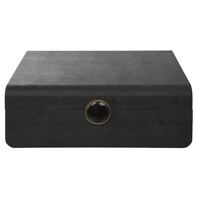 Uttermost Lalique Black Shagreen Box - 12.875 W x 4.5 H x 9 D (inches)