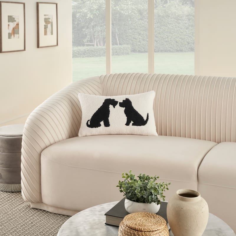 Mina Victory Pet Pillows & Access Animals Throw Pillow - Accent - 12" x 21" - Black