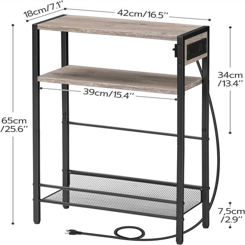 Small Narrow Side Table - 7.1"D x 16.5"W x 25.6"H