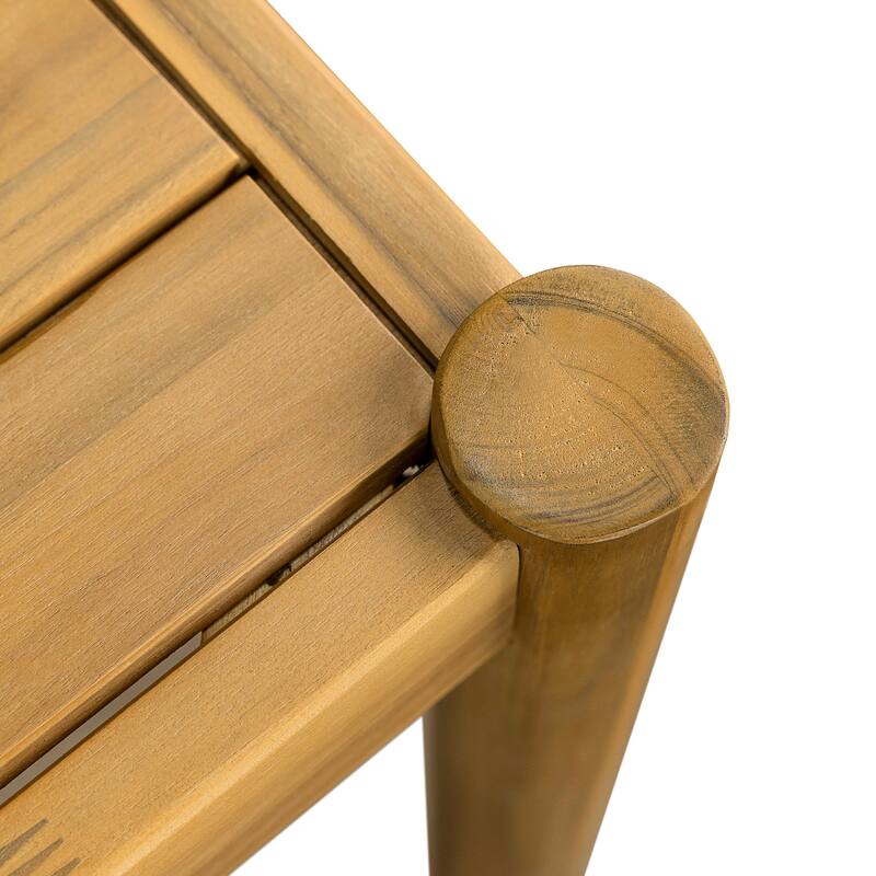 Acacia Wood Dining Table Light Teak Finish Outdoor Patio Garden Balcony