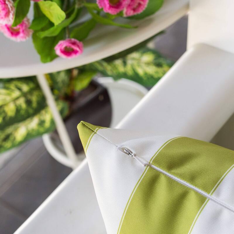 Striped Throw Pillow Indoor Outdoor Use Weather Resistant 14x20 Inches