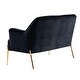 preview thumbnail 43 of 117, Barbara 43" Contemporary Velvet Loveseat Sofa with Goldtone Metal Legs by HULALA HOME