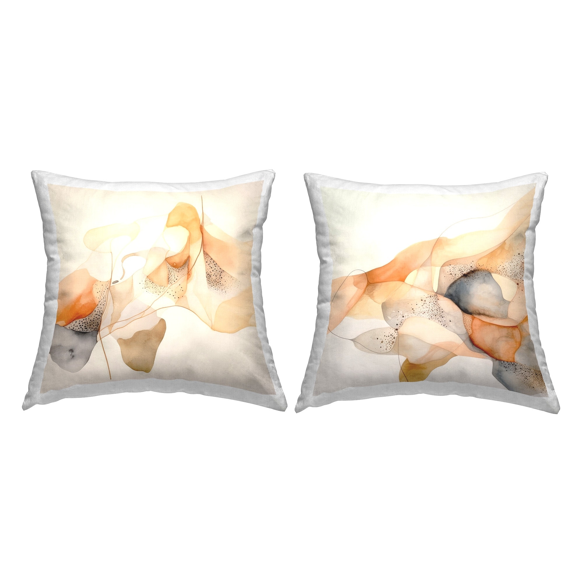 Stupell Abstract Peach Watercolor Shapes Decorative Printed Throw Pillow Design by Lil' Rue (Set of 2)