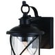 preview thumbnail 10 of 11, VAXCEL Adams 1-Light Black Dusk to Dawn Sensor Outdoor Wall Sconce, Durable Steel, Clear Seeded Glass Shade, LED Compatible