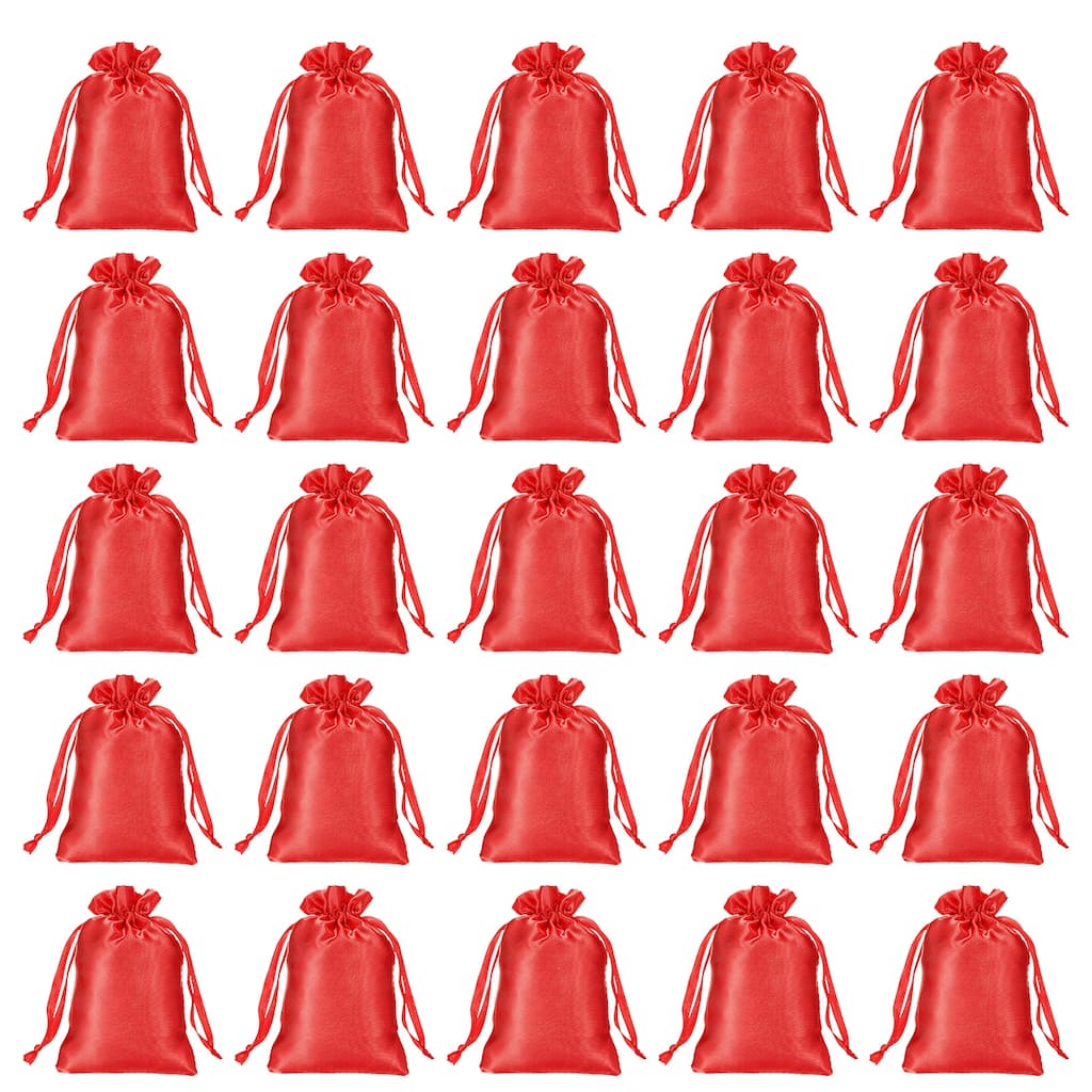 Satin Bags with Drawstring, 30 Pack 6x8 Inch Wedding Favor Bags